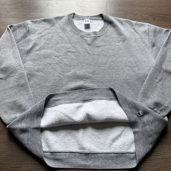VTG 80s Russell Athletic Sweatshirt Adult XL Gray Tri-Blend Crewneck Blank USA - Picture 5 of 8